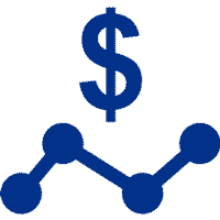 icon: line chart with dollar sign