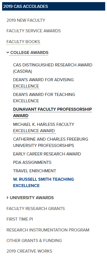 Accolades Archive Menu