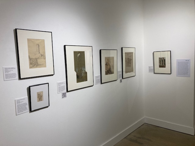 installation view of Sketching Europe Exhibition in Samuel Hester Crone Gallery