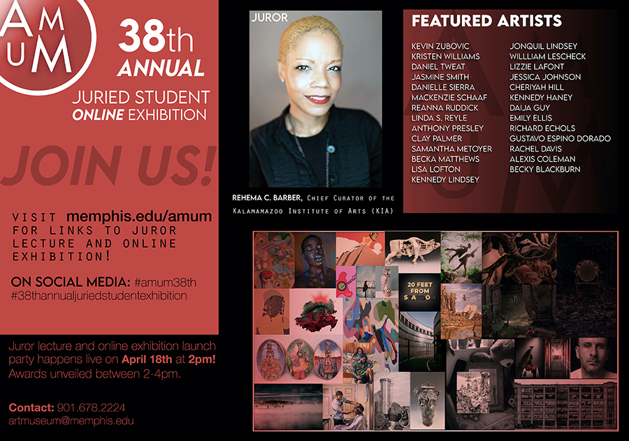38th Annual Juried Student Online Exhibition showcard for 38th Annual juried Student Online Exhibition