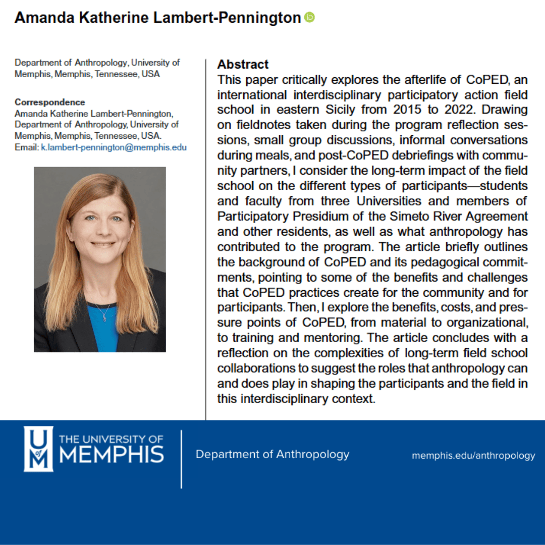 lambert pennington CoPed field school article