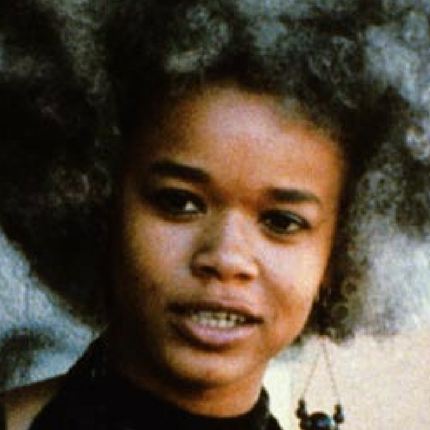 Woman with an Afro at Wattstax musiv festival.