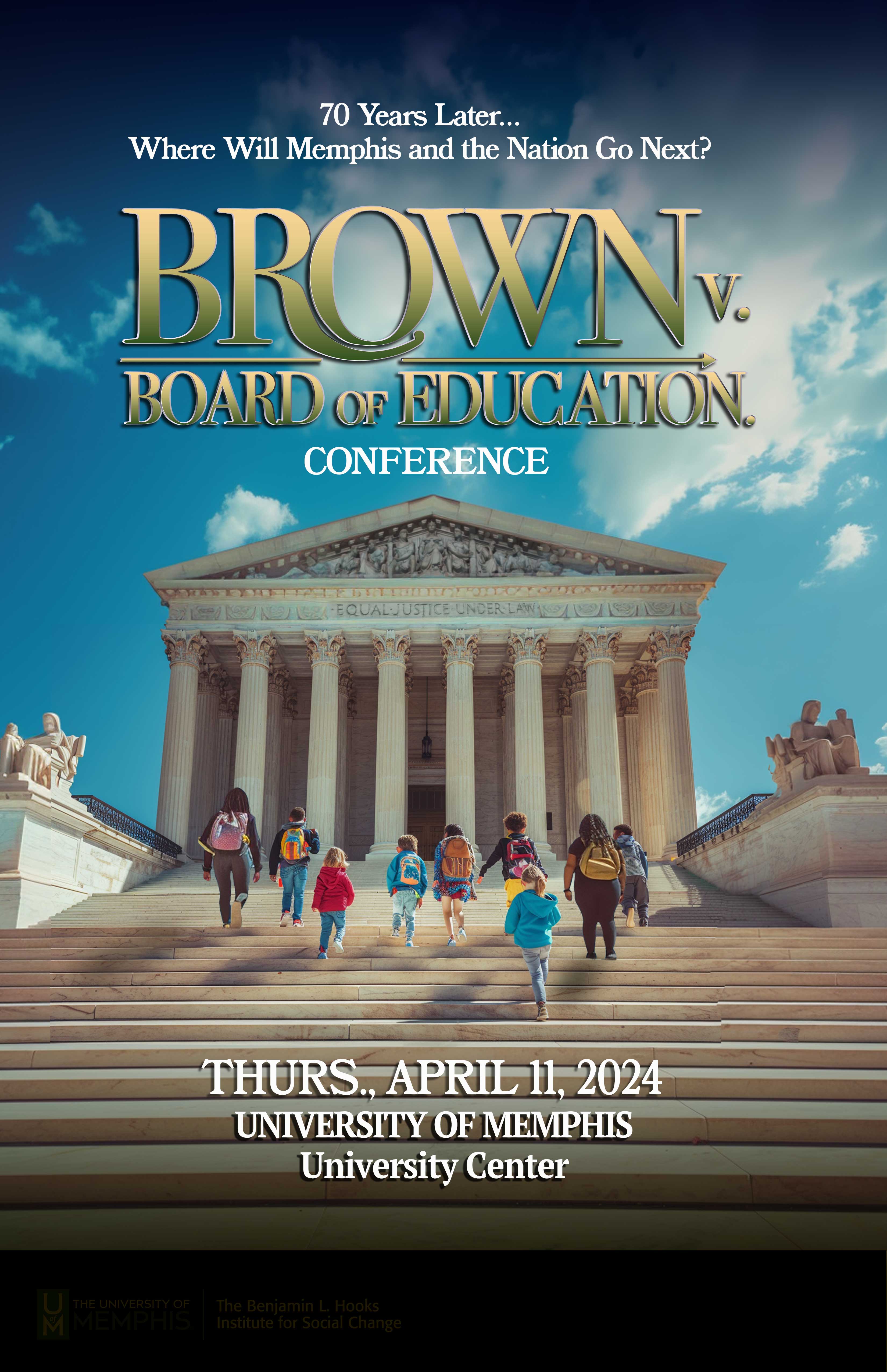 Students of varying ages climb the steps of the US Supreme Court