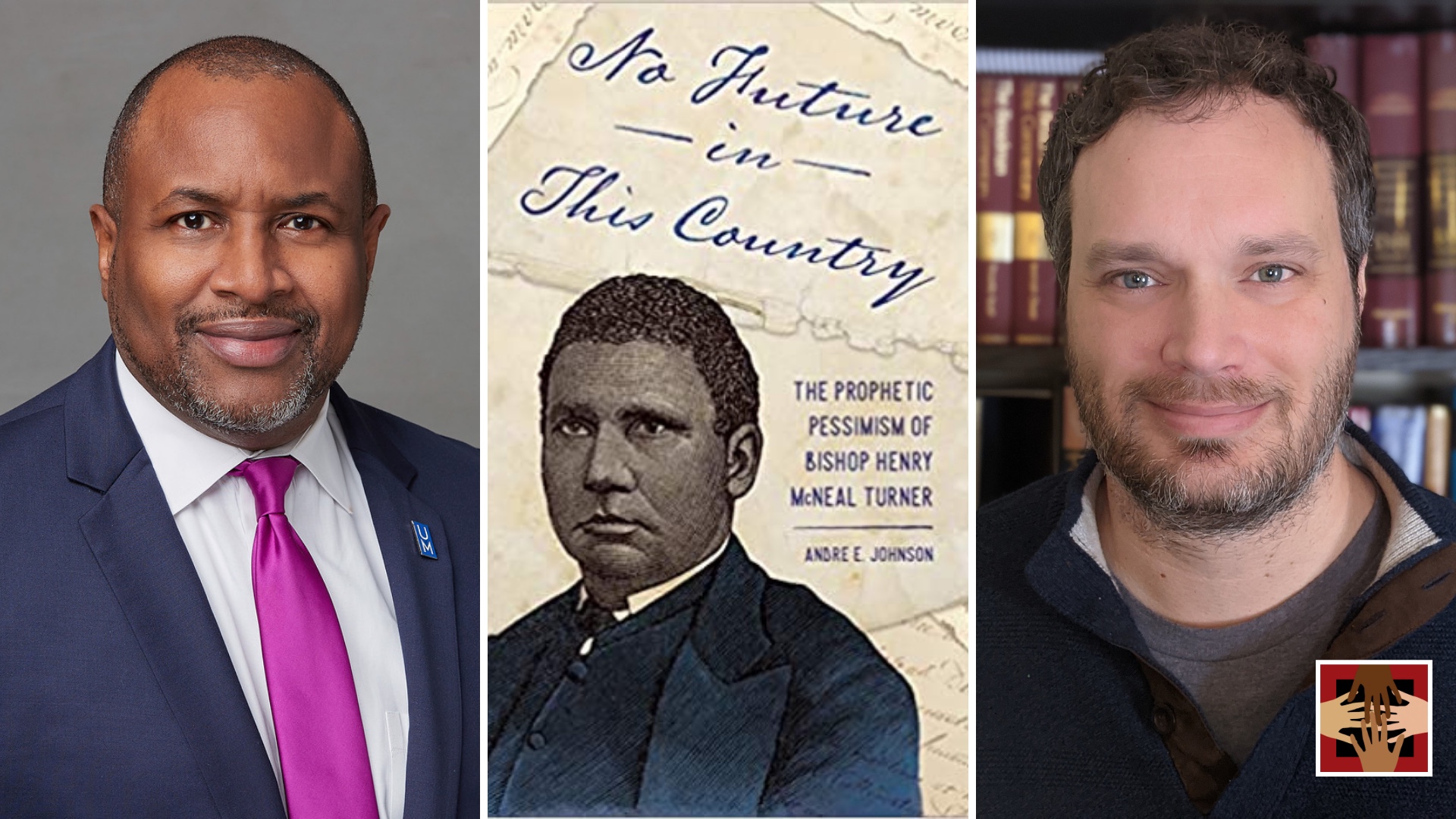 Andre Johnson, Left | Middle No Future in the County Book Cover | Right Tom Fuerst