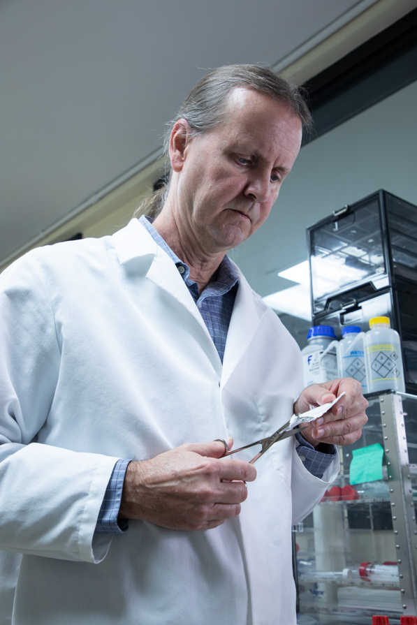 Dr. Bowlin in lab