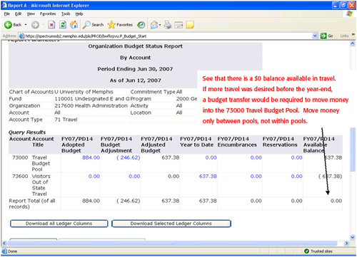 Viewing your budgets in Banner Self-Service