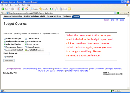 Viewing your budgets in Banner Self-Service