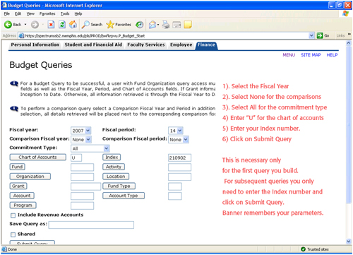 Viewing your budgets in Banner Self-Service