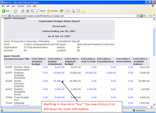 Viewing your budgets in Banner Self-Service