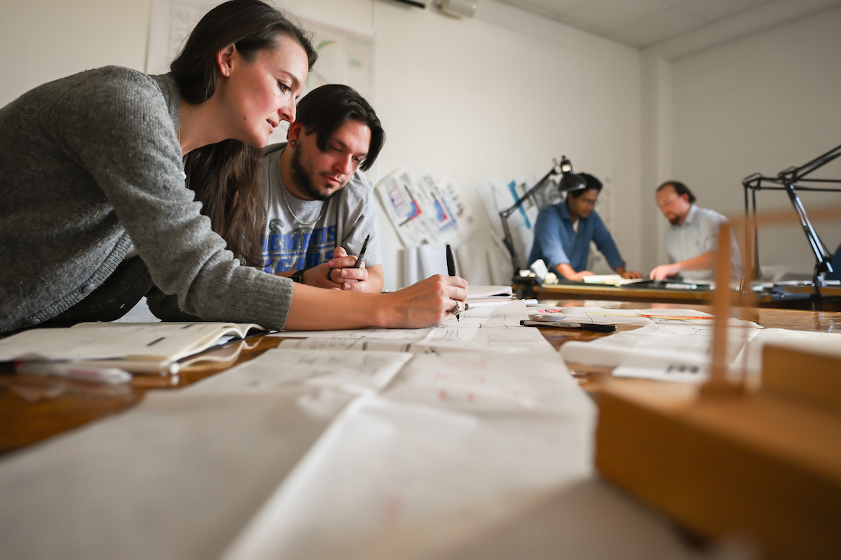 students at desk