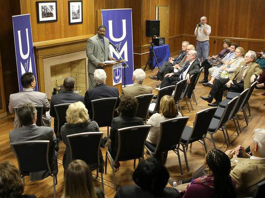 Dr. KB Turner addresses a group at the opening of the CCCR.