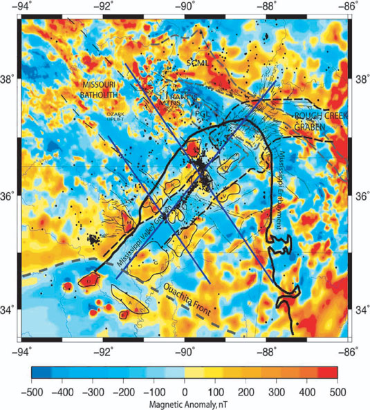 Magnetic anomaly map