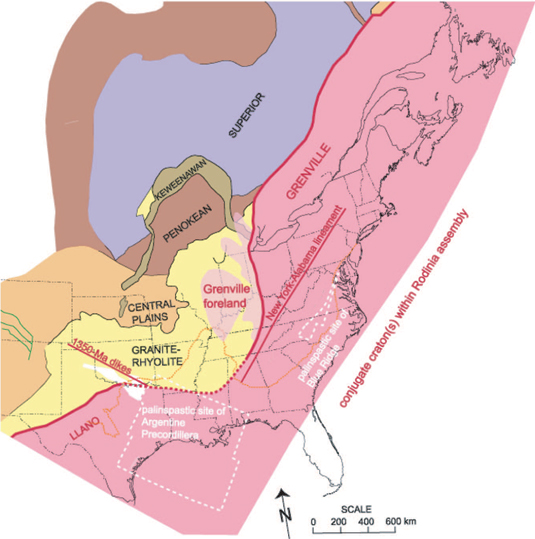 Assembly of Rodinia during Grenville orogen (1.35 to1.0Ga)