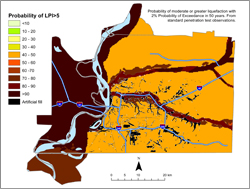 Memphis Hazard Map - 2% in 50 years LPI >5
