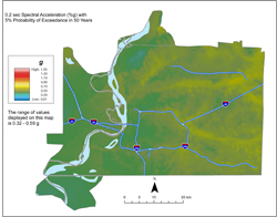 Memphis Hazard Map - 5% in 50 years SA 0.2