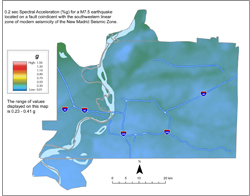 Memphis Hazard Map - NMSW M7.5 SA0.2
