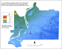 Memphis Hazard Map - NMSW M7.5 SA 1.0