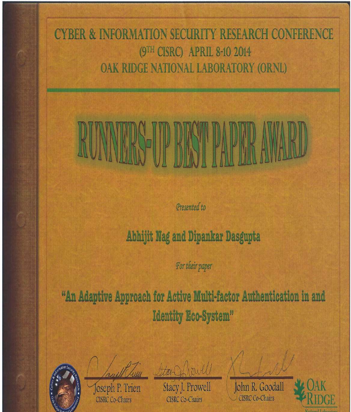 Runner up Best Award