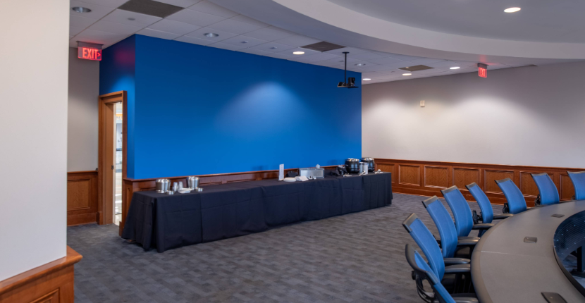 Photo of the Senate Chamber room - view of the back and catering area