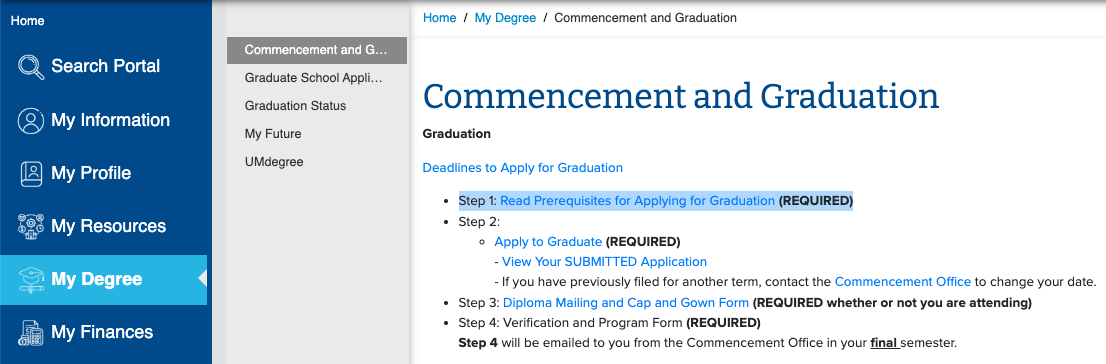 steps to file for graduation