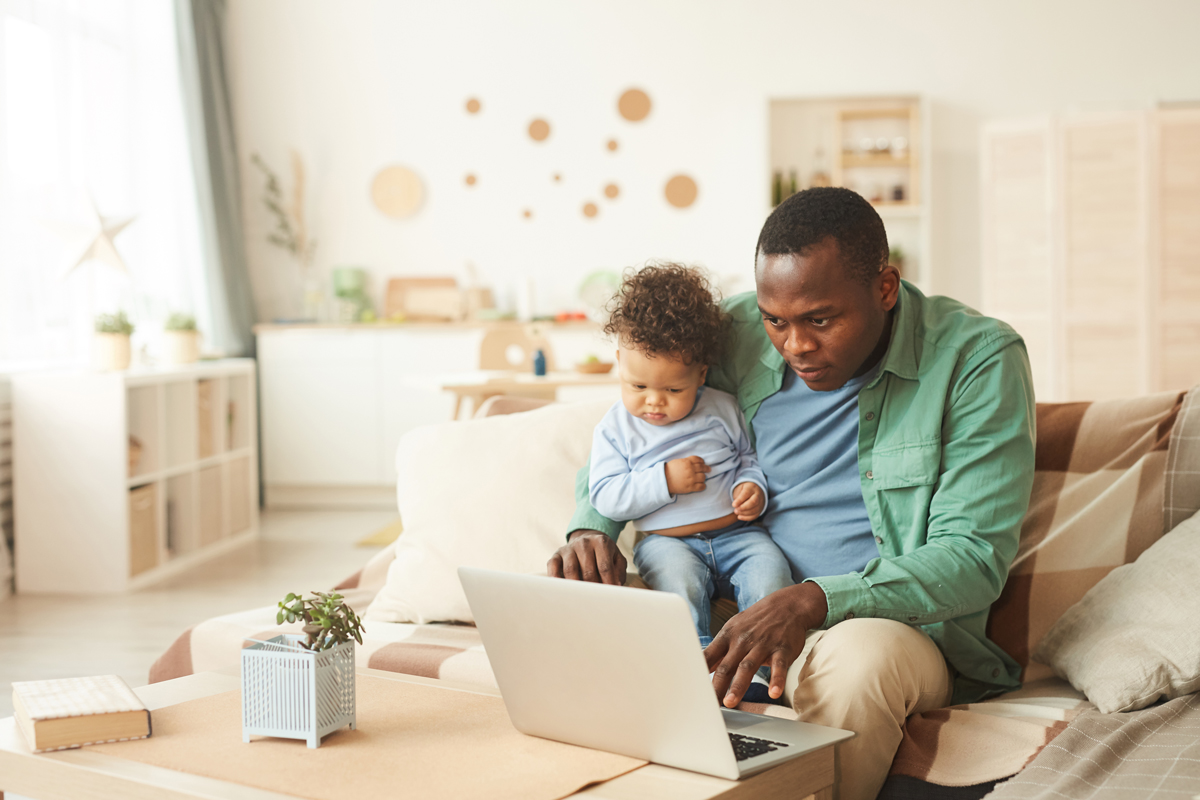 student working from home
