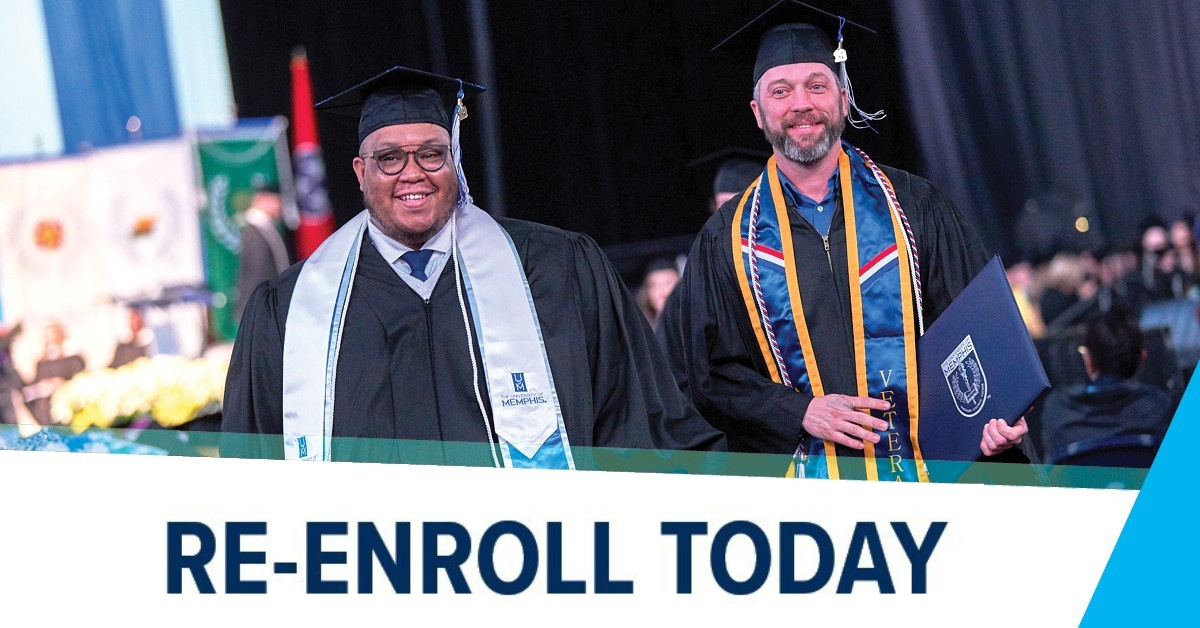 Banner graphic of two Finish Line graduates. Two men, one black one white, walking while donned in thier graduation cap and gown.