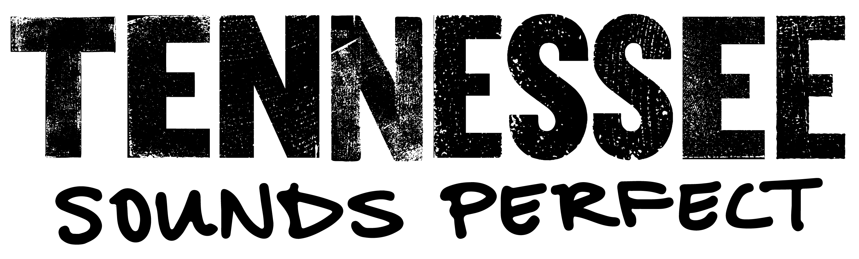 Black text graphic of Tennessee Sounds Perfect logo