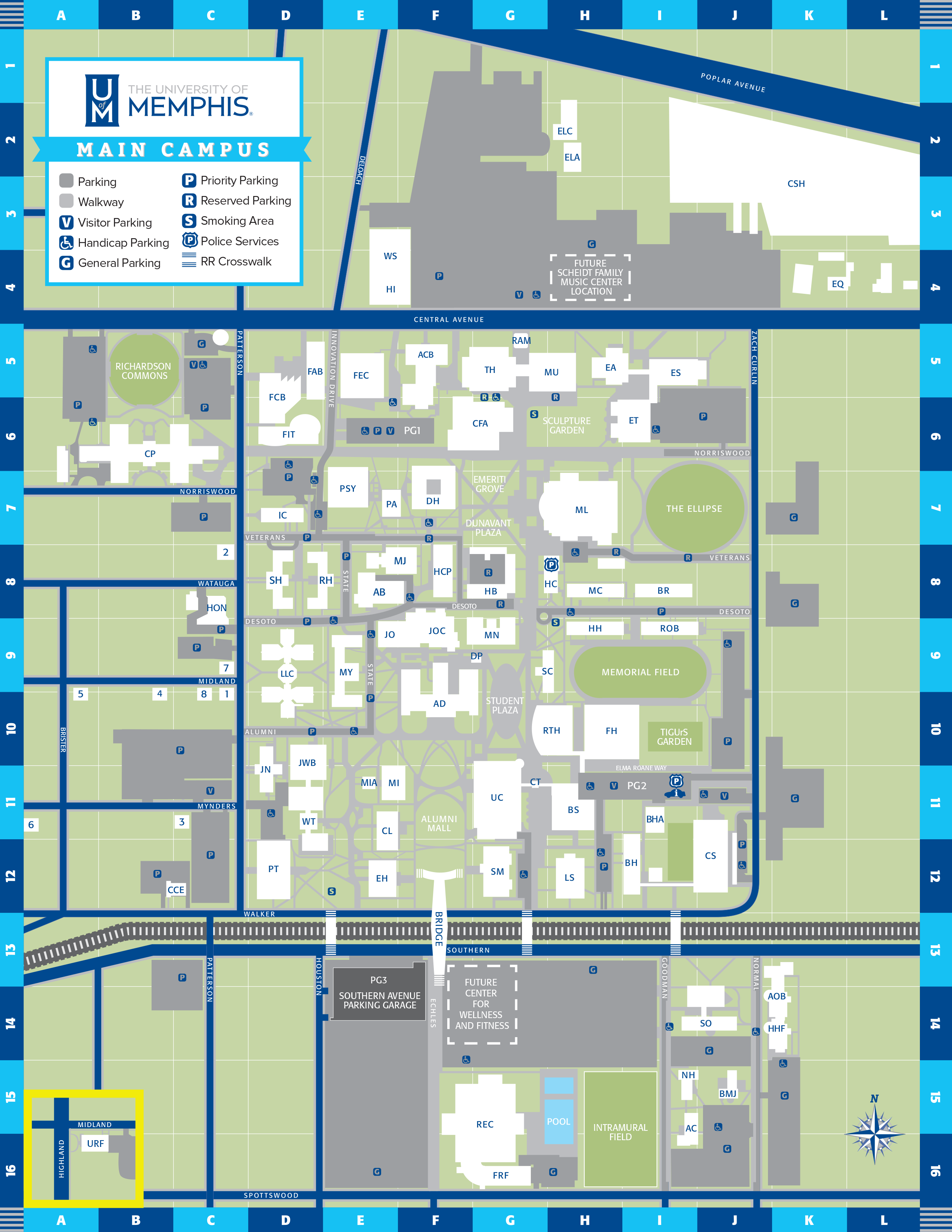 University of Memphis Campus Map University of Memphis Campus Map