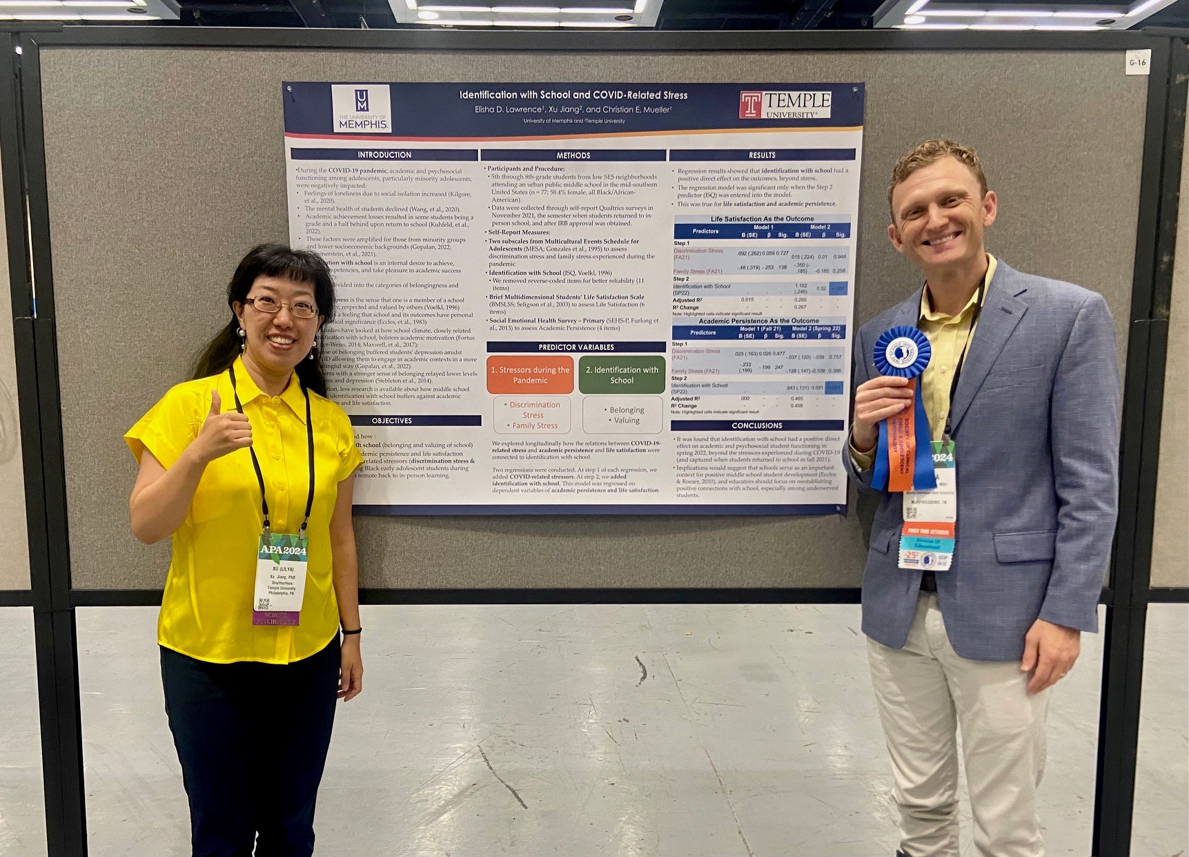 Elisha Lawrence with Dr. Lilya Jiang