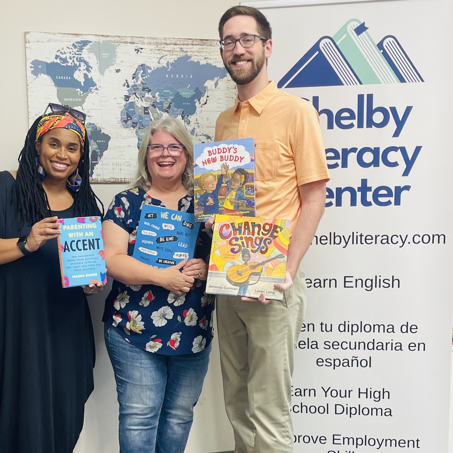 Shelby Literacy Center Donates Books to COE Library Project