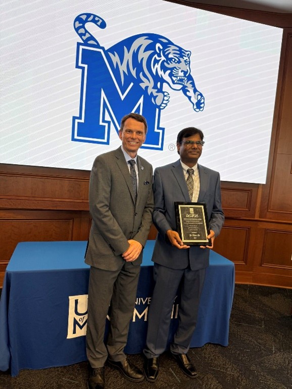 Dr. Ali received the prestigious 2025 Distinguished Research Award in Science, Engineering & Mathematics at the University of Memphis.