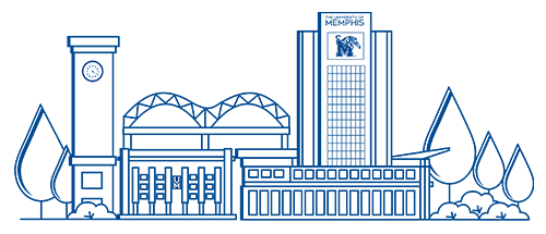 campus skyline outline