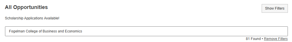 search fcbe scholarships