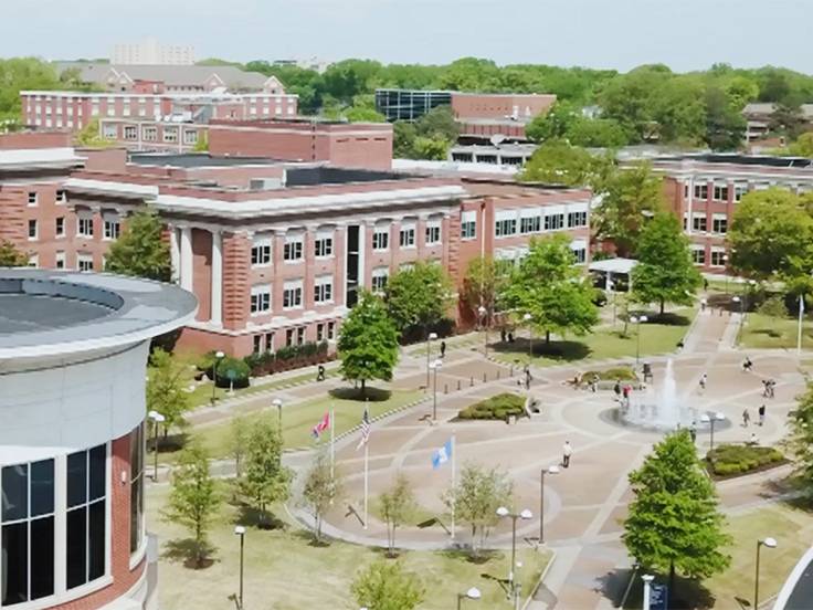 view of campus plaza