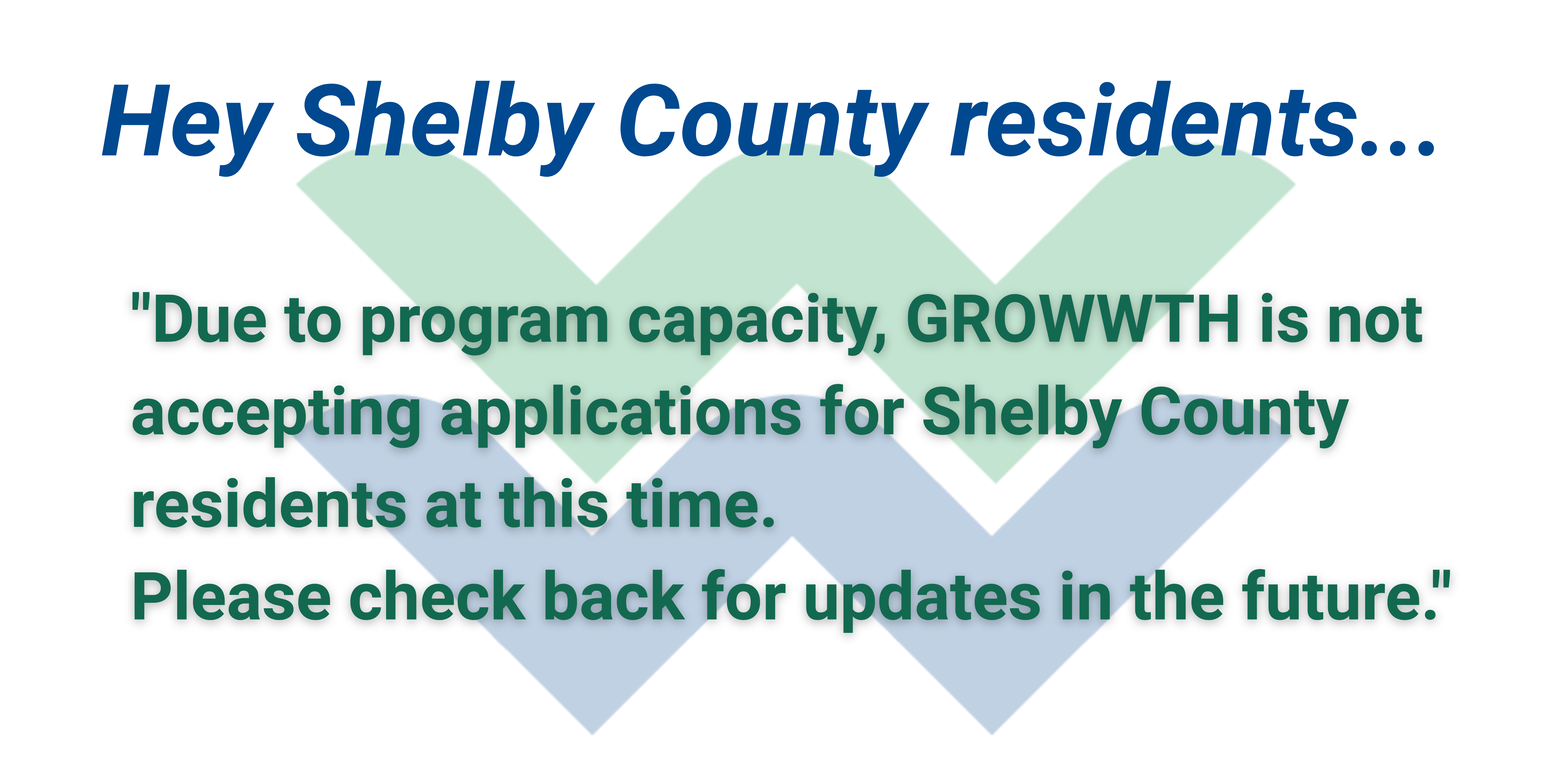 Graphic stating about the pause on Shelby County enrollment