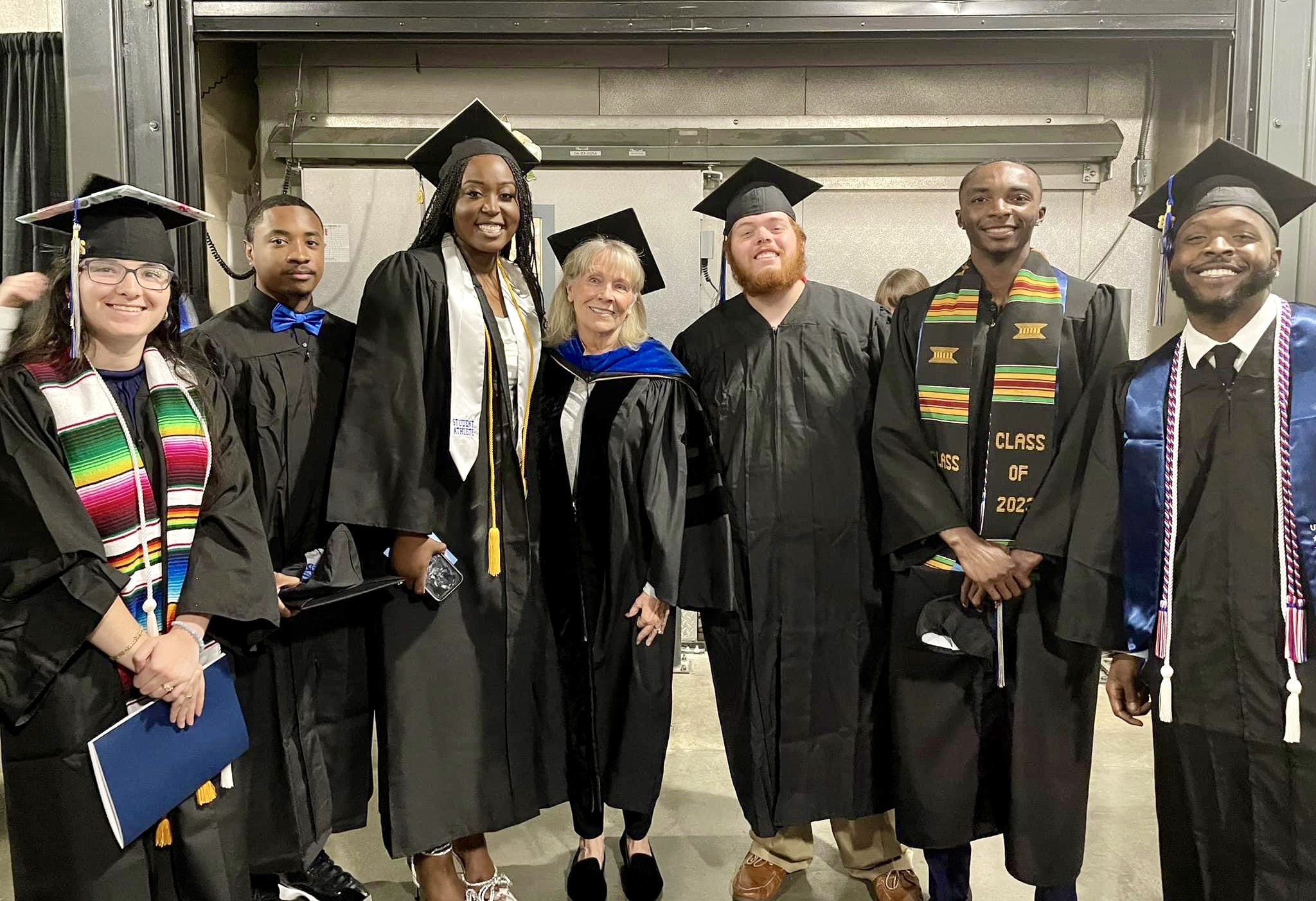 Carol Irwin with students Carol Irwin with students