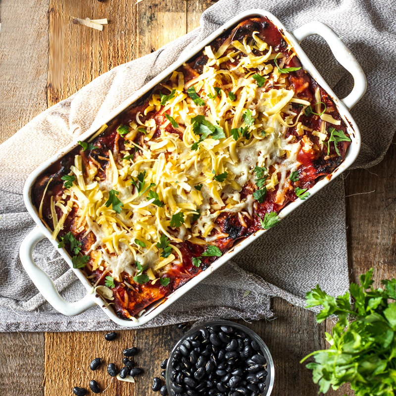 Black Bean Enchilada Casserole (Vegetarian) Black Bean Enchilada Casserole (Vegetarian)