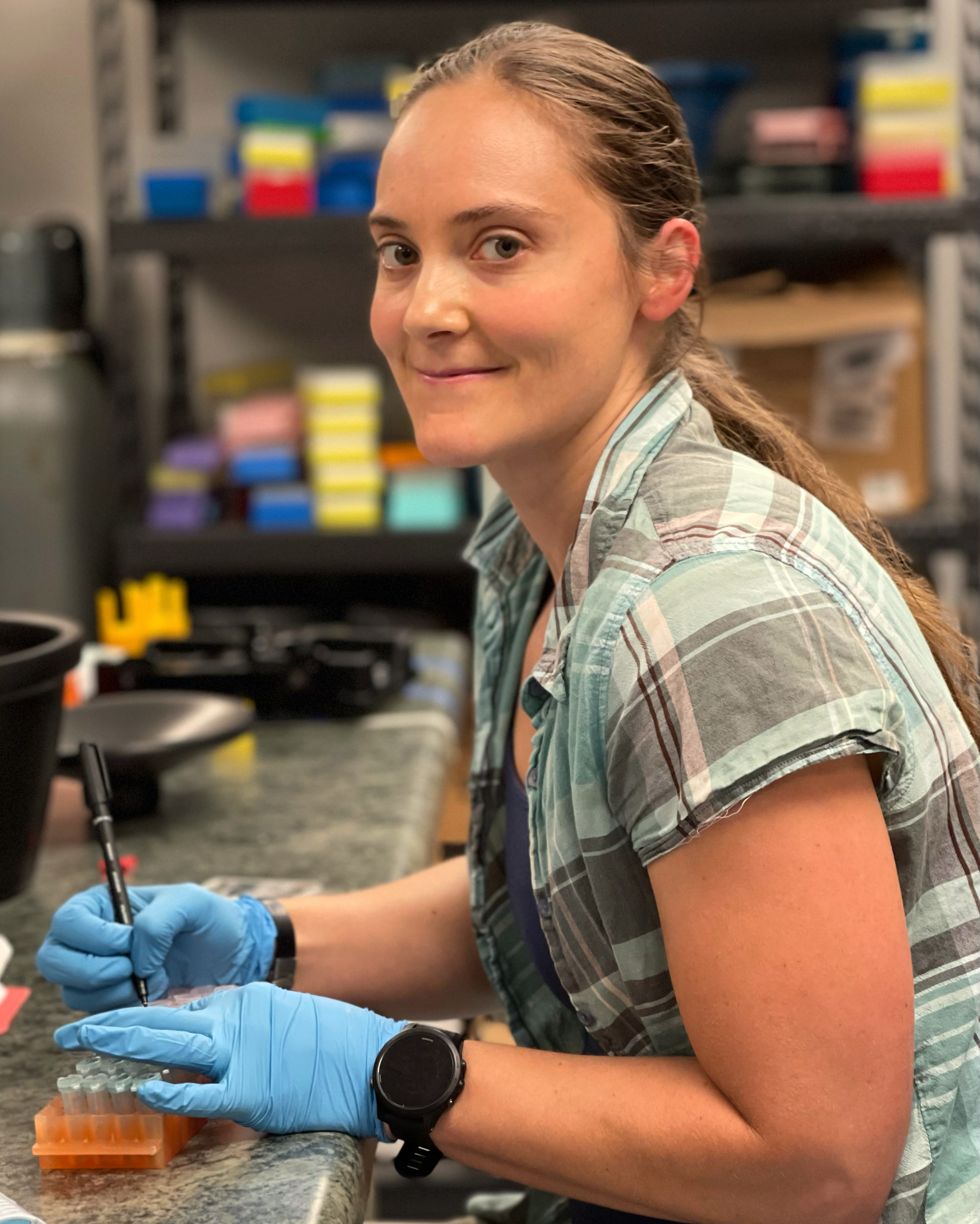 Melissa Puppa in lab Melissa Puppa in lab