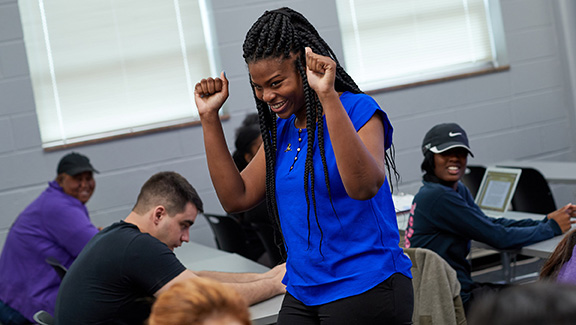 Student in CHS class