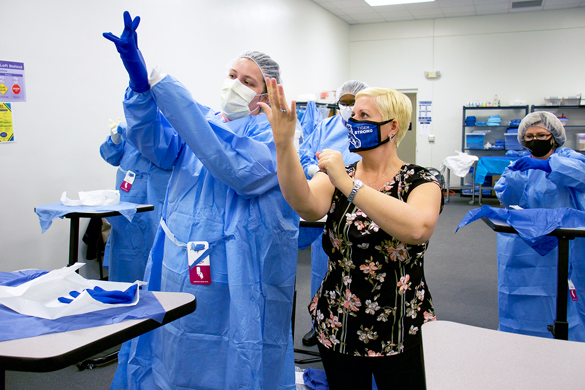 Janine Scott with Surgical Tech students Janine Scott with Surgical Tech students