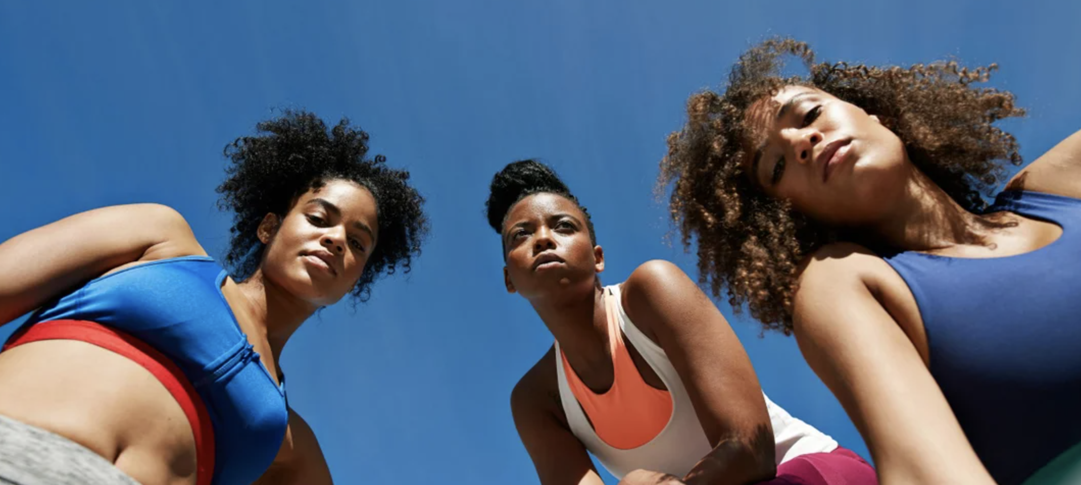 Women in sports bras Women in sports bras