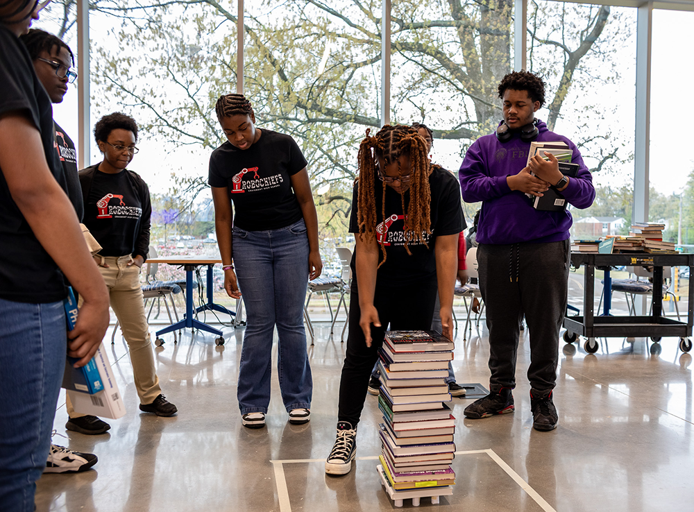 students participating in flash build