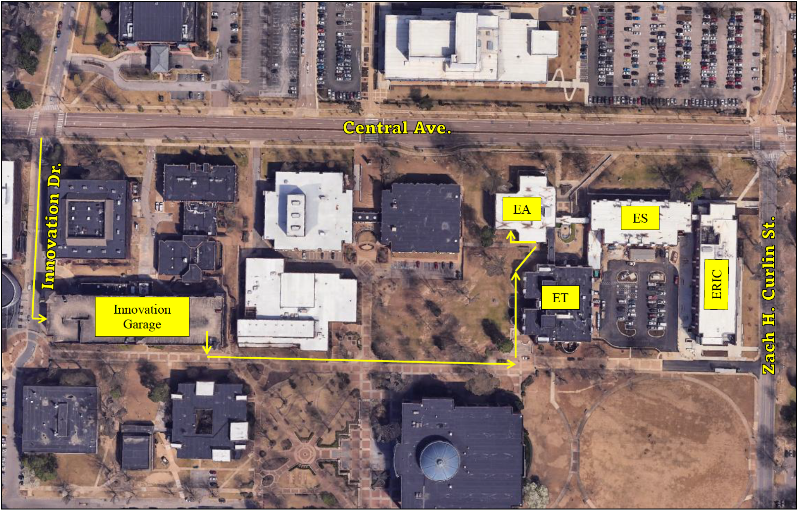 location of the garage for cars, vans and other vehicles that are not buses