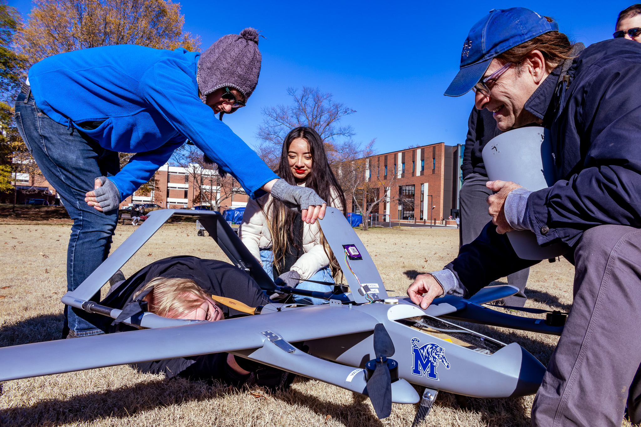 Snyder stands in Edwards Research and Innovation Center