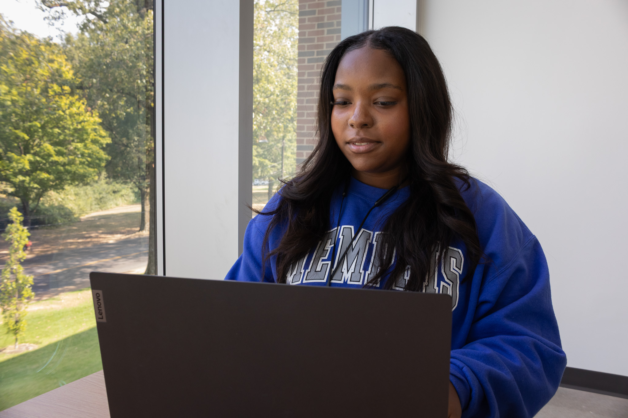Student on computer