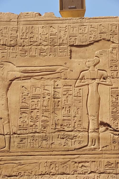 Plate 44 (B88) - Ramesses II, with Horus and Khnum, trapping birds in clapnet before Thoth and Seshat-Neith