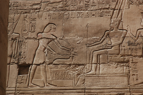 Plate 46 (B90) - Ramesses II sacrificing an oryx in the presence of the Theban Triad