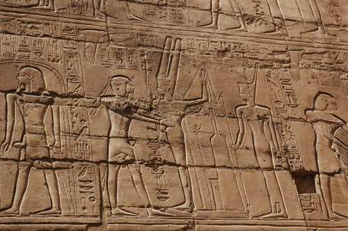 Plate 47 (B91) - Ramesses II steadying an image of ithyphallic Amun-Re, with Amunet