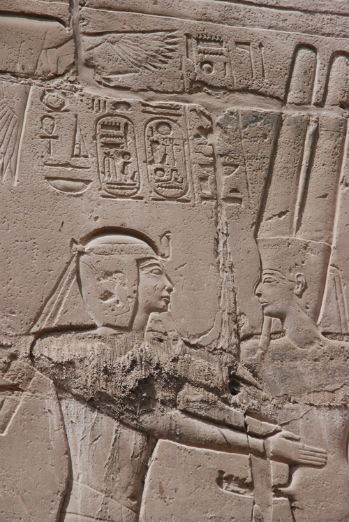 Plate 47 (B91) - Ramesses II steadying an image of ithyphallic Amun-Re, with Amunet