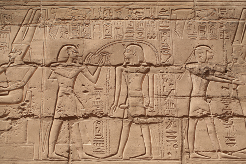 Plate 47 (B91) - Ramesses II steadying an image of ithyphallic Amun-Re, with Amunet